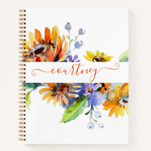 Cuaderno Dalias en acuarela personalizadas