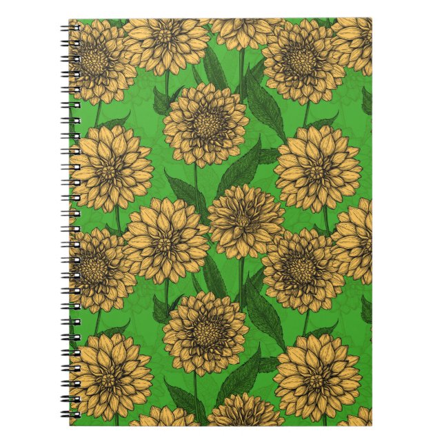 Cuaderno Dalias en amarillo y verde (Frente)