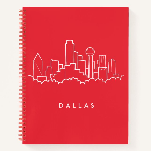 Cuaderno Dallas Texas Skyline (Anverso)