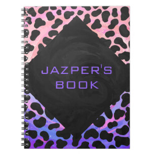 Cuaderno Dálmata Monograma Negro y Rosa