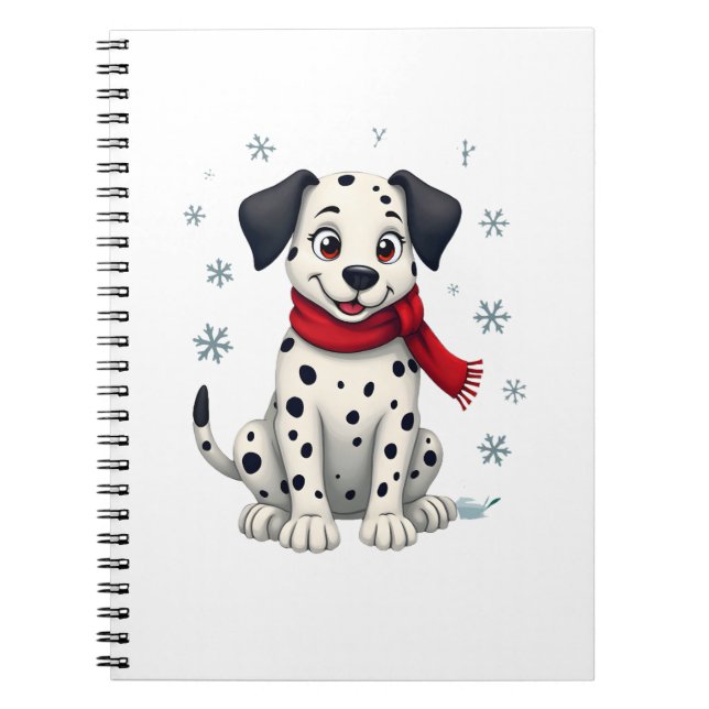 Cuaderno Dalmatian Snowy Fun (Frente)