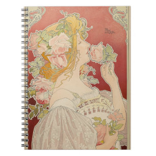 Cuaderno Dama Art Nouveau Belle Époque Rosas Livemont