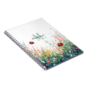 Cuaderno Dama de agua de primavera Floral Monograma Flor si