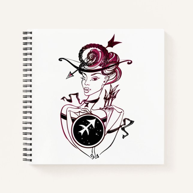 Cuaderno Dama de Arte Deco Sagittarius Personalizada (Anverso)