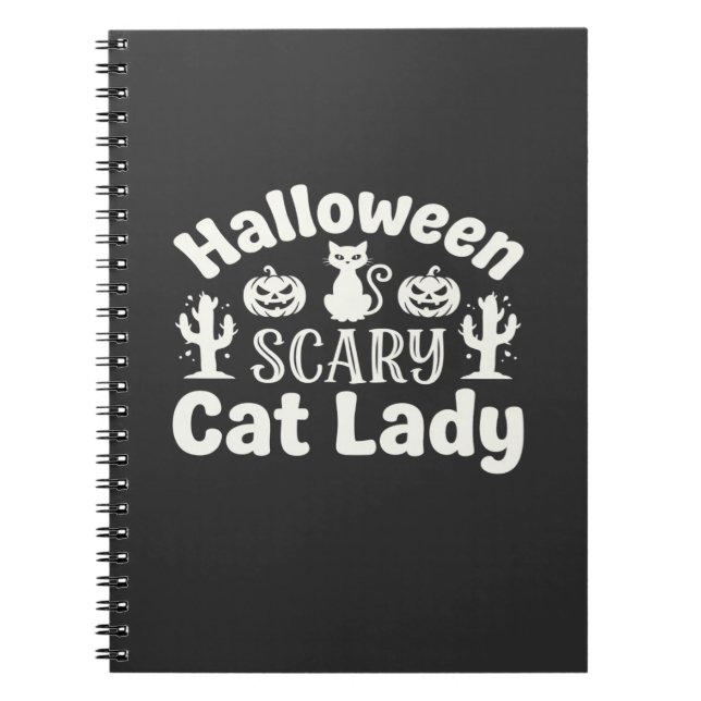 Cuaderno Dama de Gatos Espeluznantes de Halloween_1 (Frente)