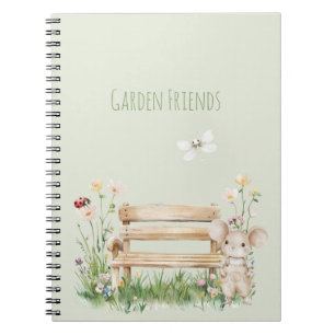 Cuaderno Dama de jardín libélula ratón banco jardín 