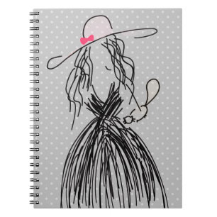 Cuaderno Dama de la moda con puntos de polka