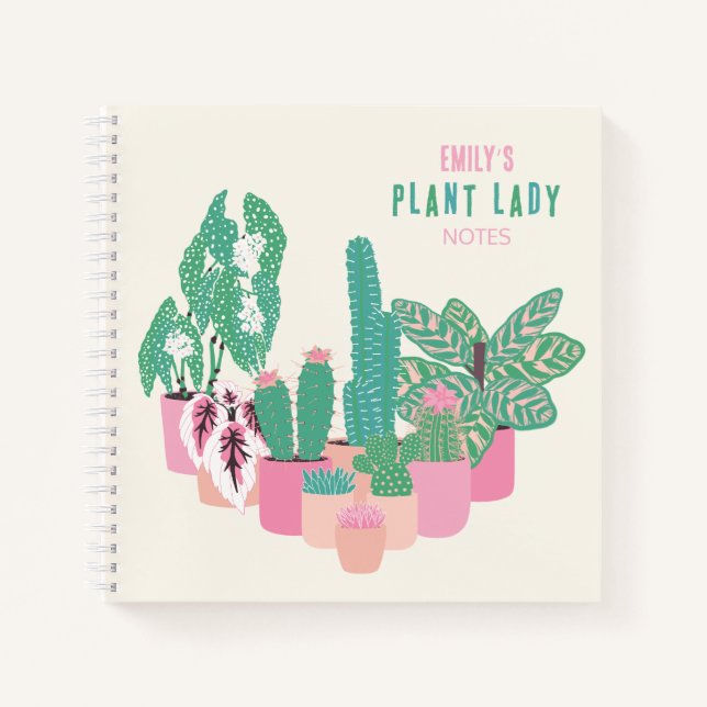 Cuaderno Dama De Planta Cuta Nombre De Hogares Ilustrados (Anverso)