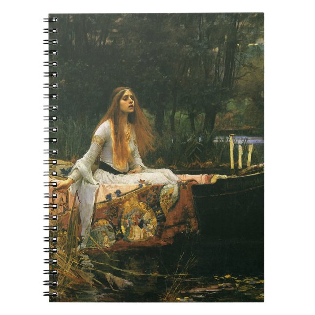 Cuaderno Dama de Shalott en barco por John William Waterhou (Frente)