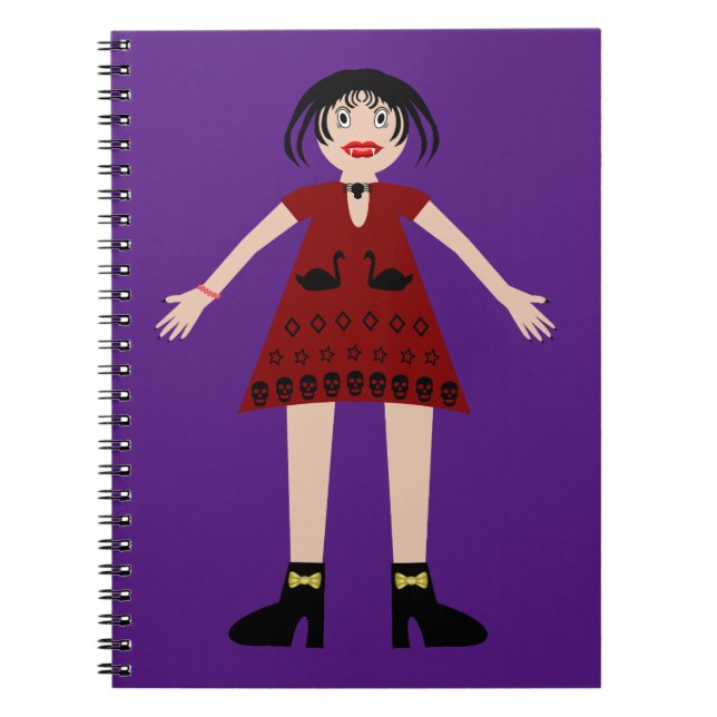 Cuaderno Dama de vampiros gótica de Halloween (Frente)
