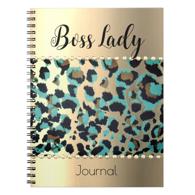 Cuaderno "Dama del Jefe Leopardo Glam (Frente)