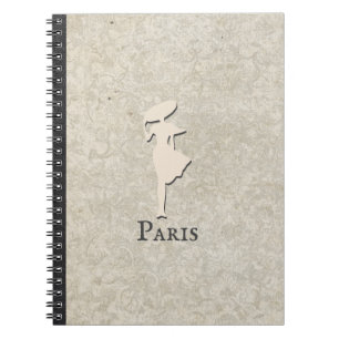 Cuaderno Dama francesa vintage con sombrero Paris floral