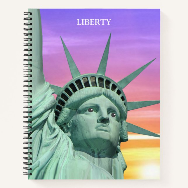 Cuaderno Dama Libertad en cielo al amanecer (Anverso)