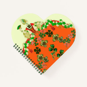 Cuaderno DAMA NARANJA Y SHAMROCKS St Patricks Day