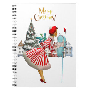 Cuaderno Dama Vintage de 1950 enviando Felicitaciones de Na