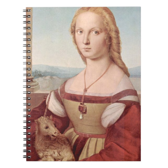 Cuaderno Dama y el unicornio arte clásico de Raphael (Frente)
