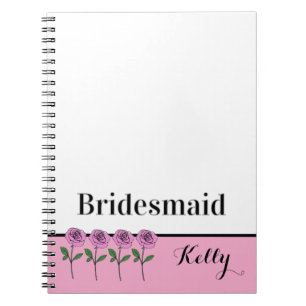 Cuaderno Damas de Honor Rosas Rosadas Dibujadas a Mano con