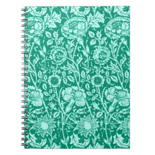 Cuaderno Damascado de Clavel Art Nouveau, Turquesa