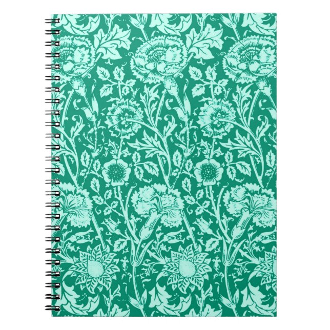 Cuaderno Damascado de Clavel Art Nouveau, Turquesa (Frente)