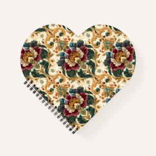 Cuaderno Damascado Floral Victoriano Ornamentado en Verde T