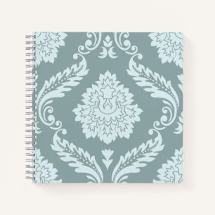 Cuaderno Damascado Rococó Patrón Grande Huevo de Pato Azul+