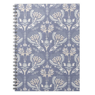 Cuaderno damasco azul francés, chic.