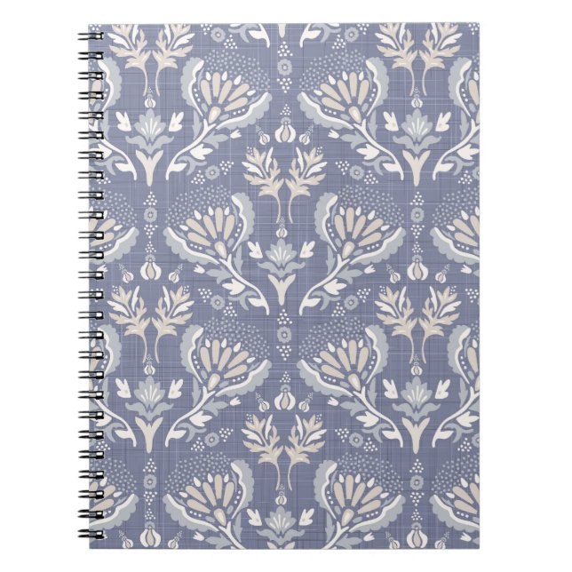 Cuaderno damasco azul francés, chic. (Frente)
