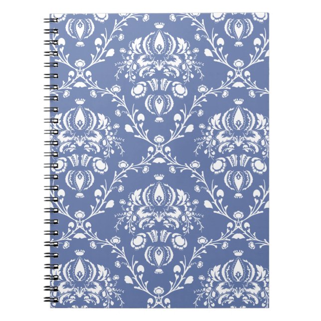 Cuaderno Damasco azul y blanco del bígaro (Frente)