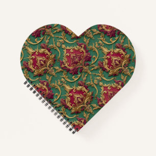 Cuaderno Damasco barroco de Borgoña esmeralda