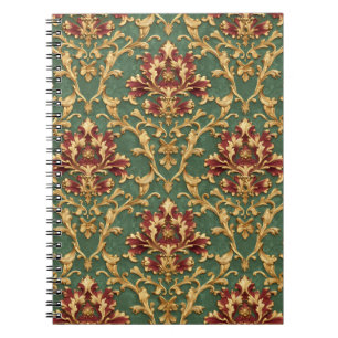 Cuaderno Damasco Barroco de Oro Esmeralda