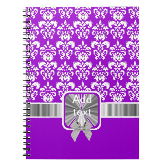 Cuaderno damasco blanco en cualquier color (Frente)