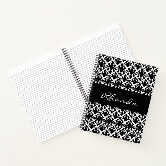 Cuaderno Damasco blanco y negro con clase (Interior)