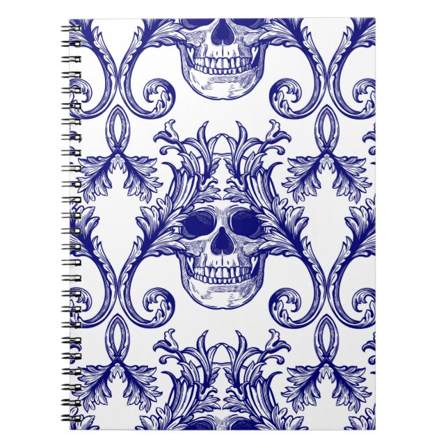 Cuaderno damasco bohemio, adorno sin costura. (Frente)