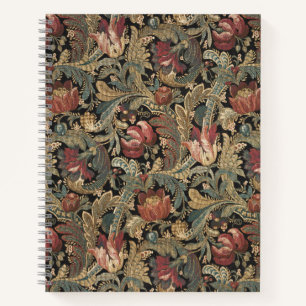 Cuaderno Damasco Brocade de Tapiz Floral Vintage de 1918