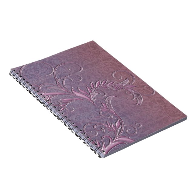 Cuaderno Damasco con efecto de efecto Ombre violeta Rosa co (Lado Derecho)