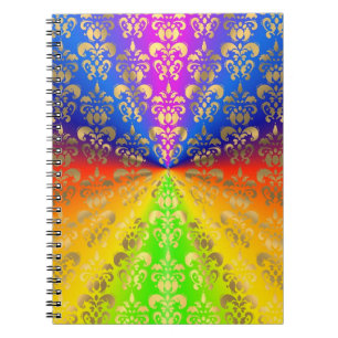 Cuaderno Damasco de arco iris dorado
