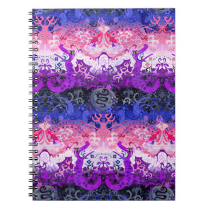 Cuaderno Damasco de dragón de líquido de género - Bandera d