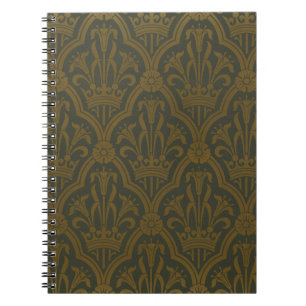 Cuaderno Damasco de Jardín Corona de Lirio Dorado Antiguo A