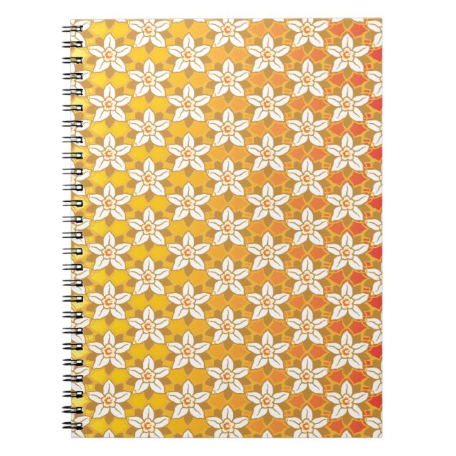 Cuaderno damasco de papel pintado con motivos florales de J (Frente)
