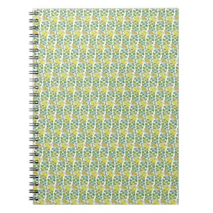 Cuaderno damasco de papel pintado con motivos florales en e