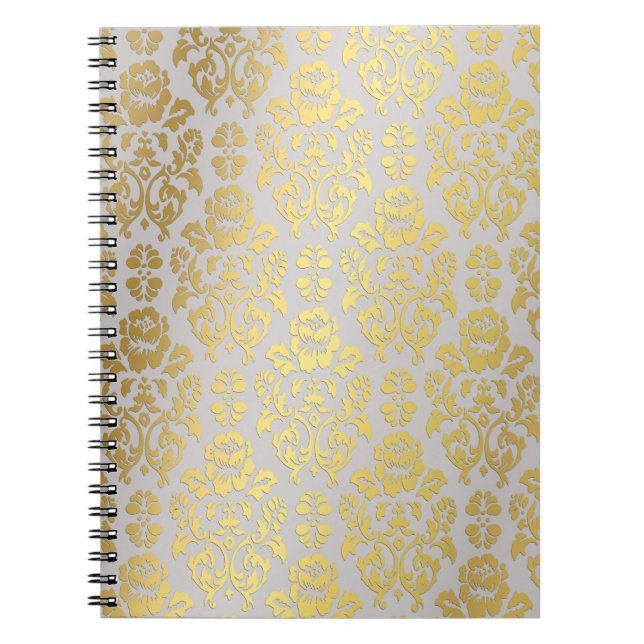 Cuaderno Damasco del Relieve metalizado dorado (Frente)