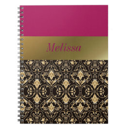 Cuaderno Damasco dorado y rojo