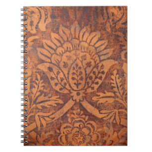 Cuaderno Damasco elegante del cuero de la antigüedad del