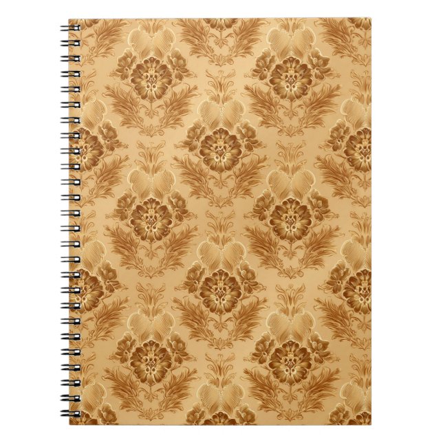 Cuaderno Damasco Floral de Oro Suave (Frente)
