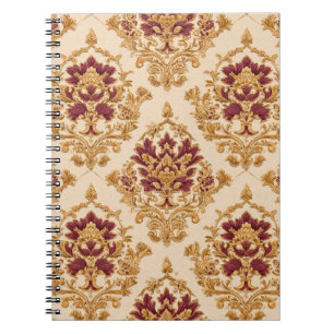 Cuaderno Damasco Floral Dorado Marfil