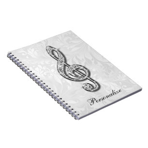 Cuaderno Damasco floral personalizado de la nota de la