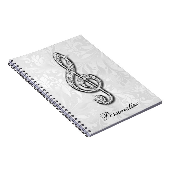 Cuaderno Damasco floral personalizado de la nota de la (Lado Derecho)