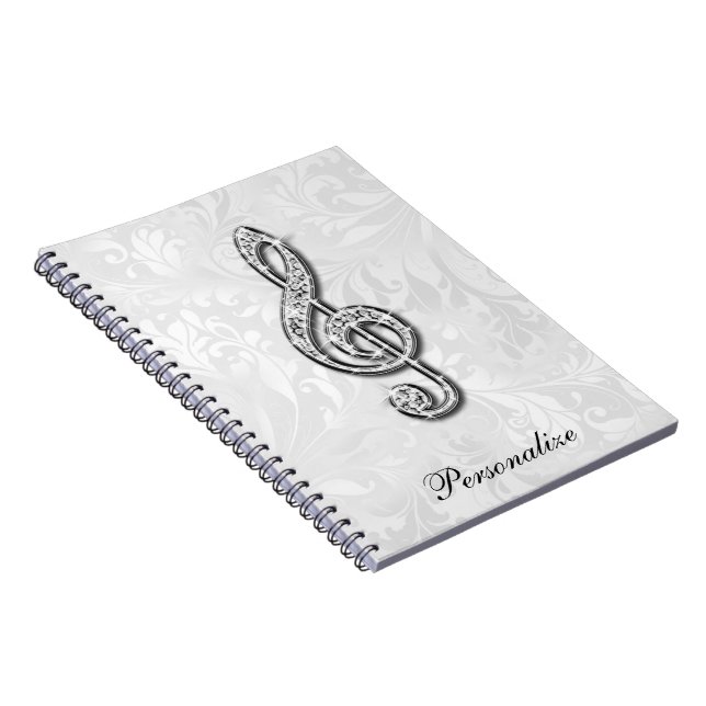 Cuaderno Damasco floral personalizado de la nota de la (Lado Derecho)