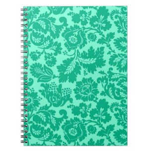 Cuaderno Damasco floral William Morris, Turquesa y Aqua