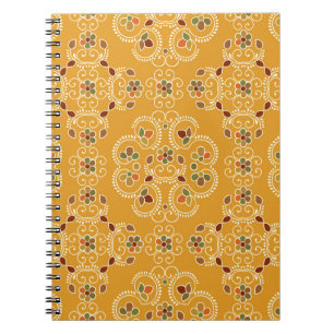 Cuaderno Damasco indio tradicional, patrón sin costuras.